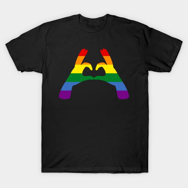 Pride Heart Hands LGBTQ Design T-Shirt by OTM Sports & Graphics